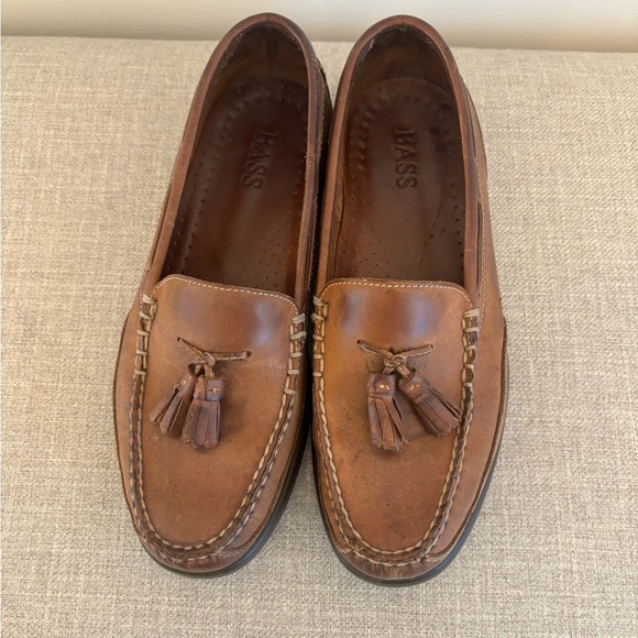 Bass Weejuns Tassel Loafers Brown Leather Men’s 9M - Picture 2 of 7